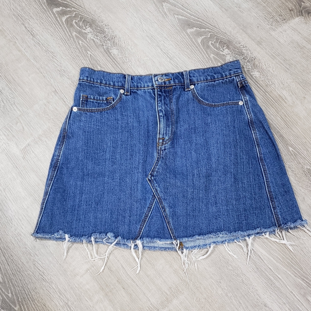 Old Navy Jean skirt Rough Cut Hem
